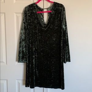 NWT Olive Bell sleeve dress- velvet